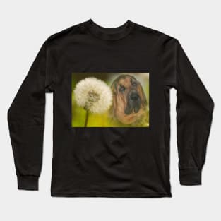 Bloodhound Dog Dandelion Long Sleeve T-Shirt